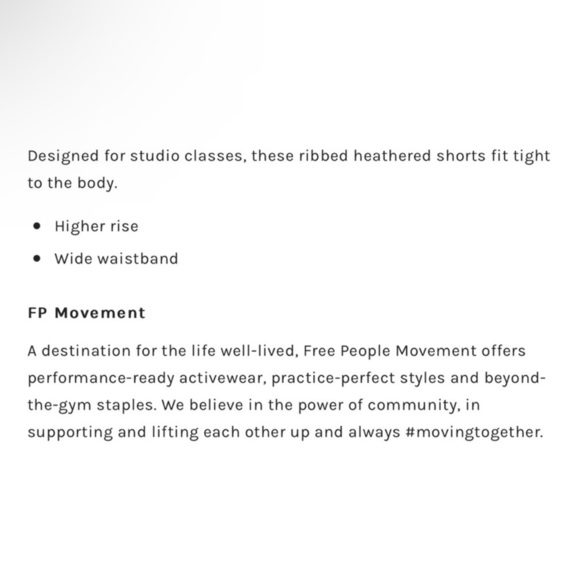 FREE People Movement Seamless Shorts Vintage Clear Skies M/L NWT - Picture 5 of 7